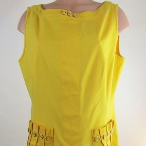 Suze Chin Yellow Sleeveless Dress w/ Pockets
